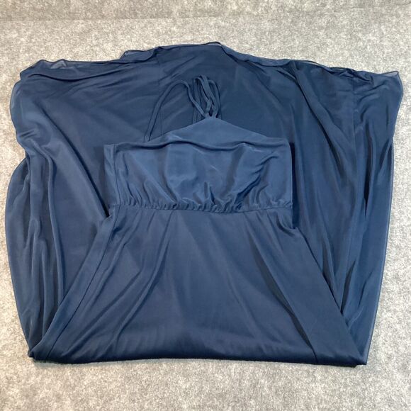 Azazie Flowing Blue Dress Size J16 Floor Length Halter *Read Description* - Picture 6 of 11